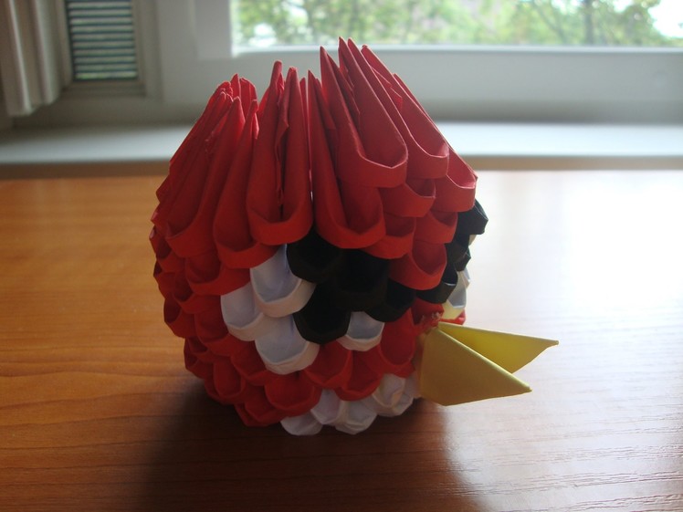 3D origami mini red angry bird