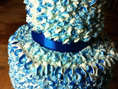 Blue Paper Mache Cake