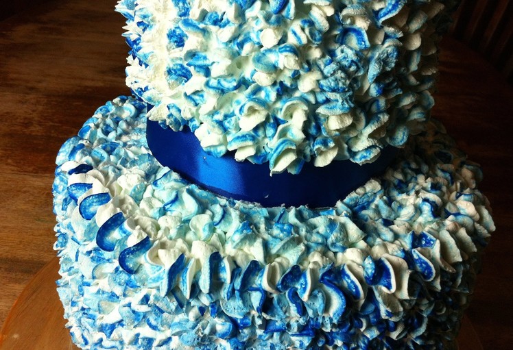 Blue Paper Mache Cake