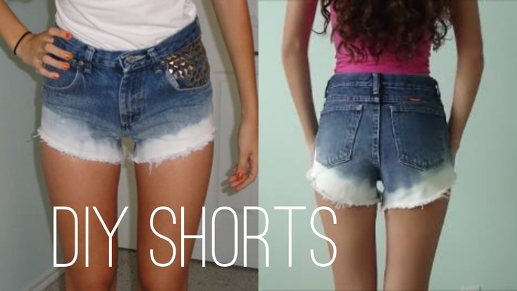 DIY $6: Studded Ombre Highwaisted Shorts From Jeans!