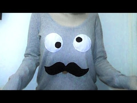 DIY: Cute Mustache-face Sweater!