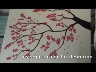 DIY painting JAPANESE Cherry Blossom Tree