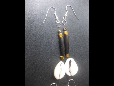 DIY Tigereye Cowrie Shell Earrings