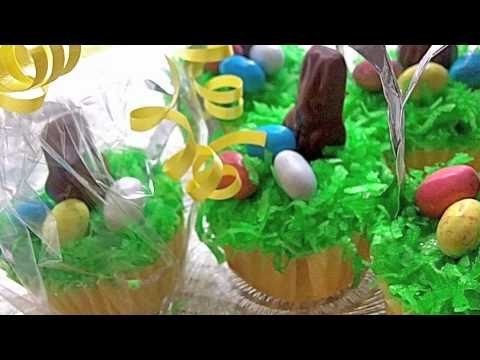 Easter Basket "Springtime" Cupcakes (Almond Vanilla Cupcake Recipe)