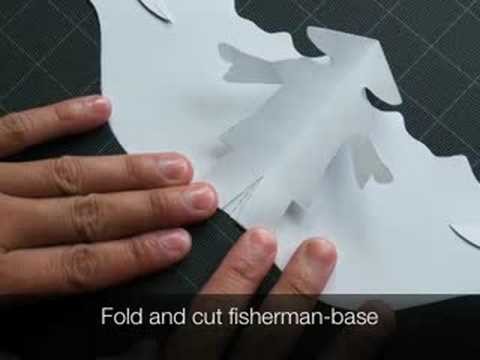 How to make a Kirigami Fisherman Pop-up Card