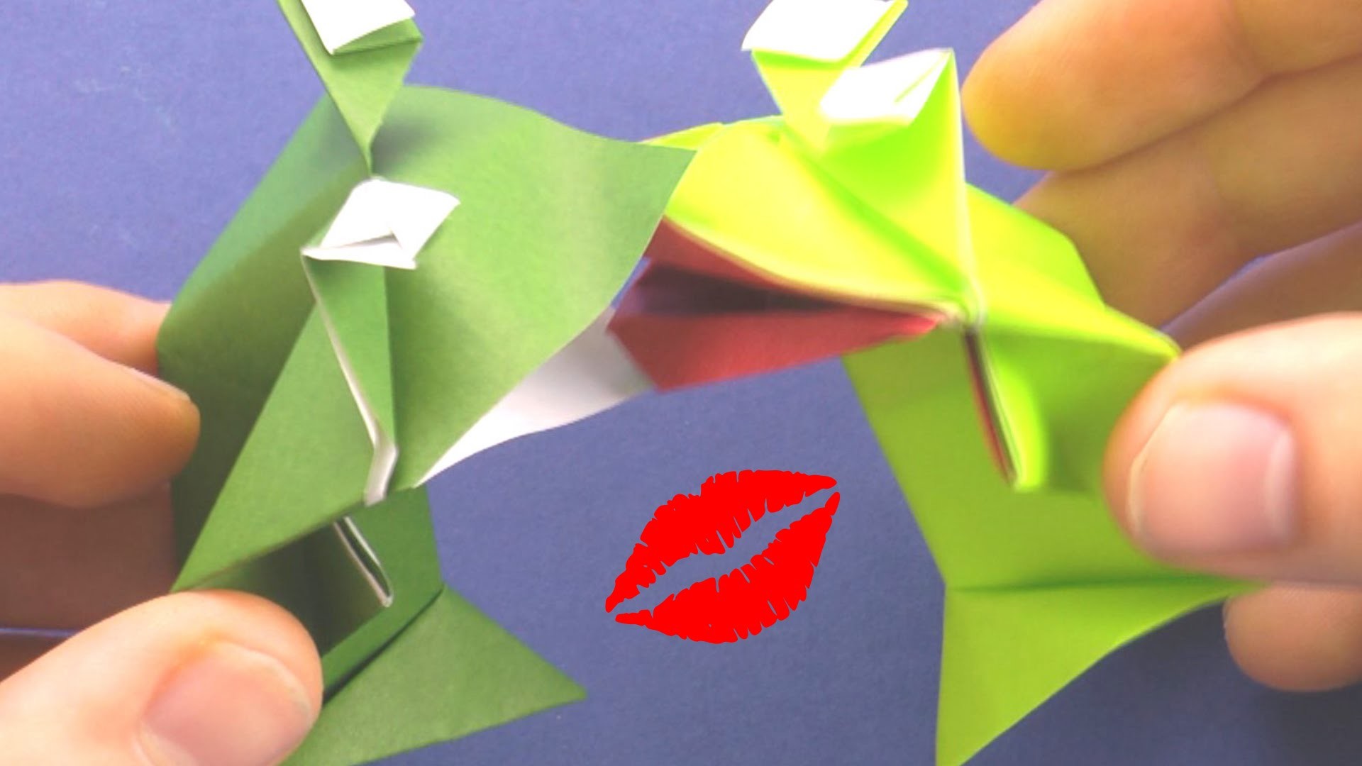 How to make a Kissing Frog action Origami