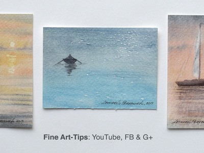 How to Paint Sailing Boats in Watercolor - ACEO - 3 Art Card Originals