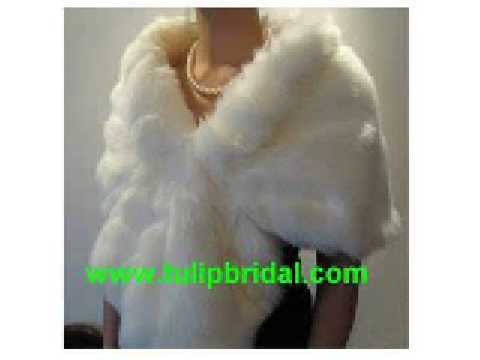 Ivory bridal faux fur wrap shrug stole shawl cape