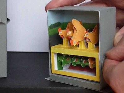Paper Safe, paper model with chickens enclosure