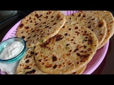 Aloo Gobi paratha Recipe Video (Flat bread stuffed with Potato and Cauliflower)