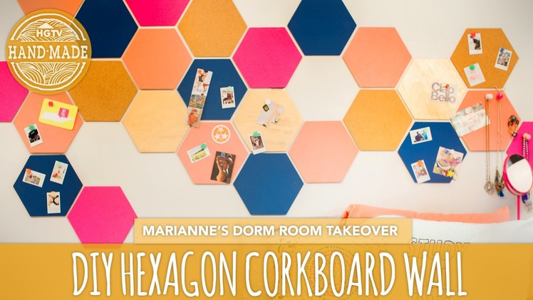 Back To School DIY: Hexagon Corkboard Dorm Decor - HGTV Handmade Dorm Room Takeover