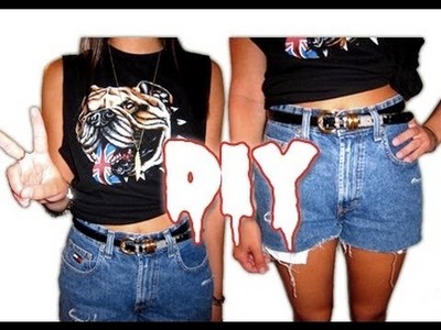 DIY: $10 Outfit - High Waisted Jean Shorts and Oversized Shirt