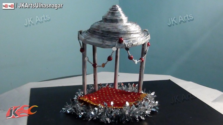 DIY Ganpati Makhar Decoration from Newspaper Rolls | How to make | JK Arts 674