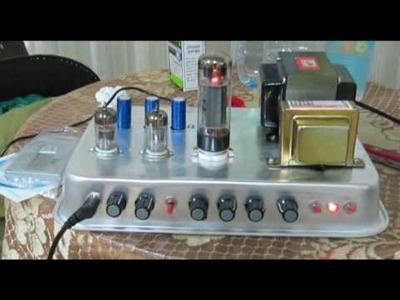 DIY Tube Amplifier  using schematics from ax84.  12ax7 for pre amp  and el34 for power.