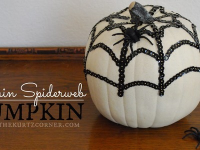 Easy DIY Halloween Decor - Spiderweb Pumpkin
