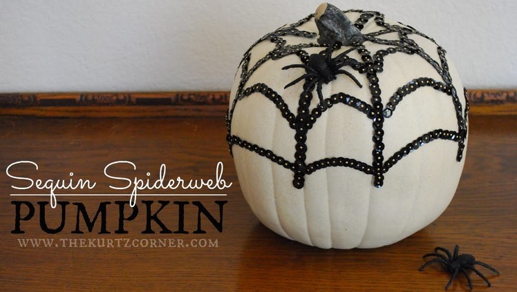 Easy DIY Halloween Decor - Spiderweb Pumpkin