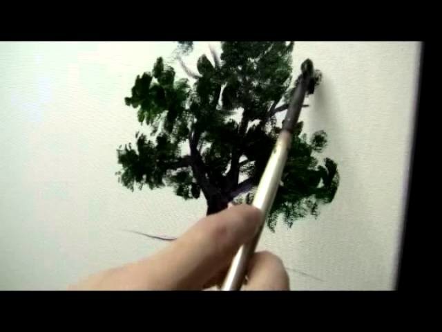 How to Paint a Simple Tree - Acrylic Painting Lesson