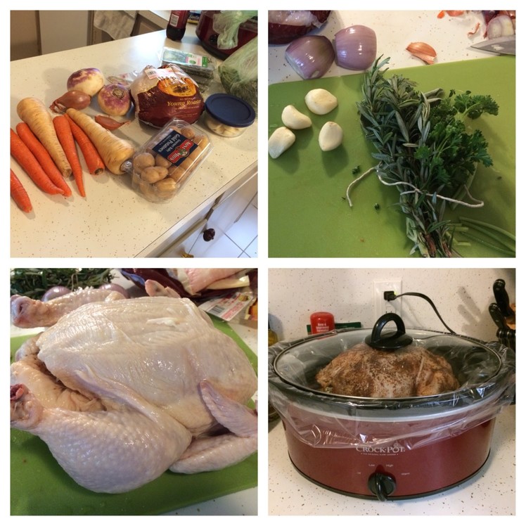 My First Time: Making a crockpot roasted chicken and root vegetables | Babybellykelli
