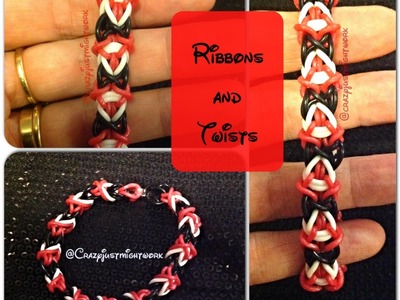 Ribbons and Twists bracelet tutorial (hook only) rainbow loom bands