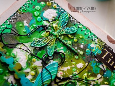 Scraps of Darkness Mixed Media Cover for notebook. Step-by-step tutorials