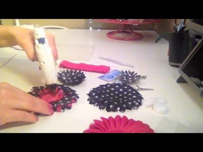Stacking Petals to make a Flower Baby Headband and Hair bow