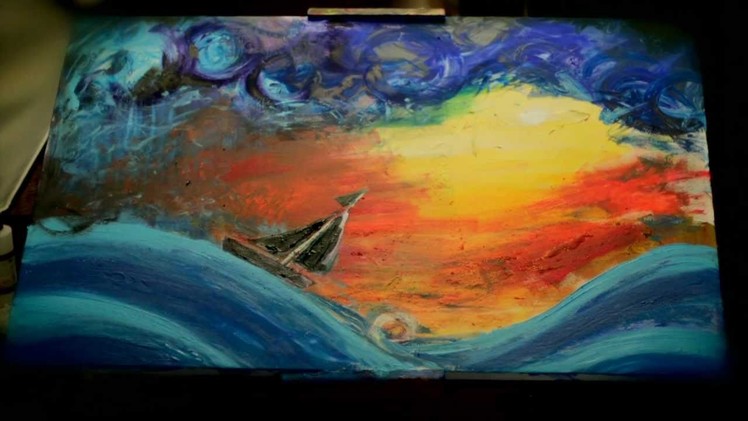 Time Lapse Acrylic Painting of sailing adventure painting art time lapse