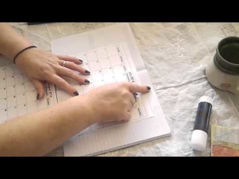 Tutorial. P2. Composition Book Day Planner " glueing in the calendar "