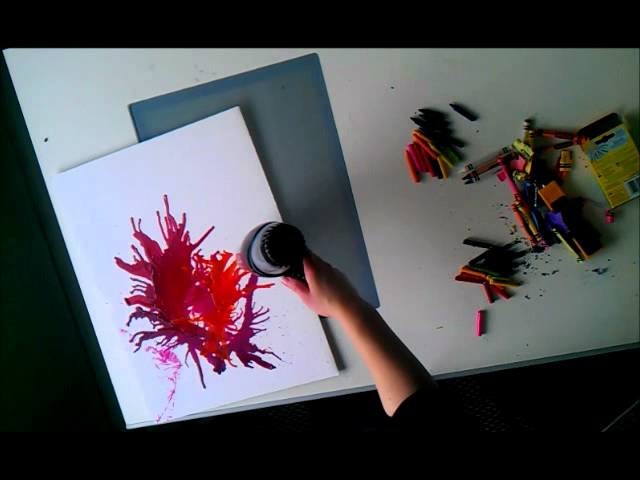 Watch me make abstract art using melted crayons!