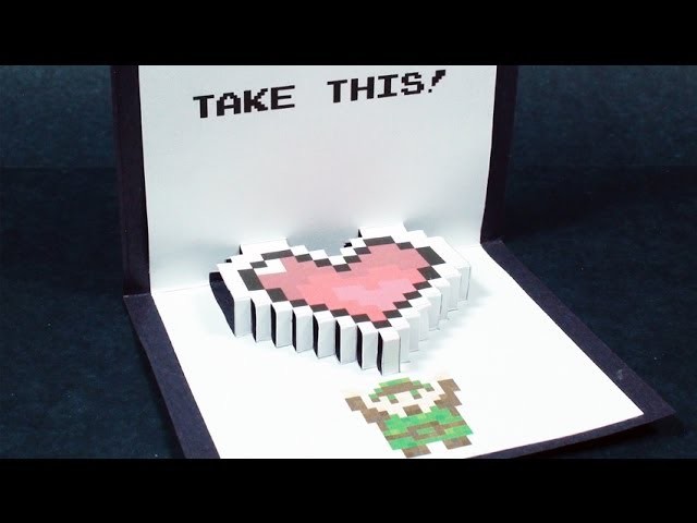 Zelda Pop Up Card: Heart Container | FREE Template (Kirigami 3D) - Valentine's Day Greetings How To!