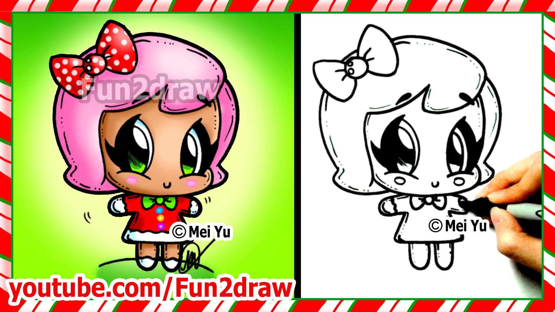 Cute Gingerbread Girl How To Draw Christmas Easy Step By Step Beginners Top Drawing Fun2draw