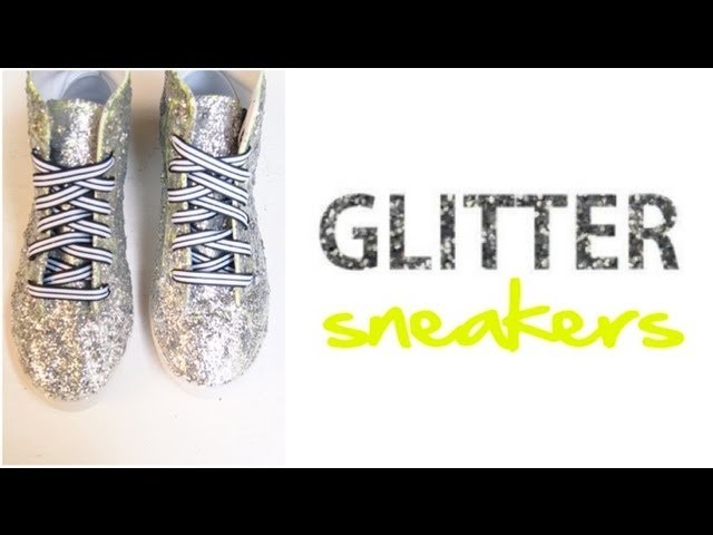 DIY Glitter High Top Sneakers A La Miu Miu