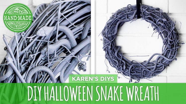 DIY Halloween Snake Wreath - HGTV Handmade