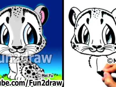 How to Draw Animals - How to Draw a Snow Leopard - Learn to Draw - Fun2draw