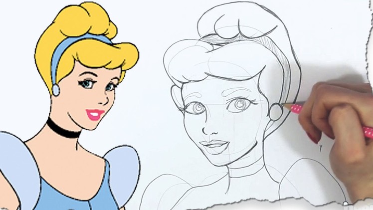 How to Draw Cinderella, Disney Princess by HooplaKidz Doodle | Drawing Tutorial
