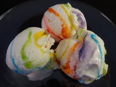 How to make Rainbow Tie-Dye Ice-Cream -with yoyomax12
