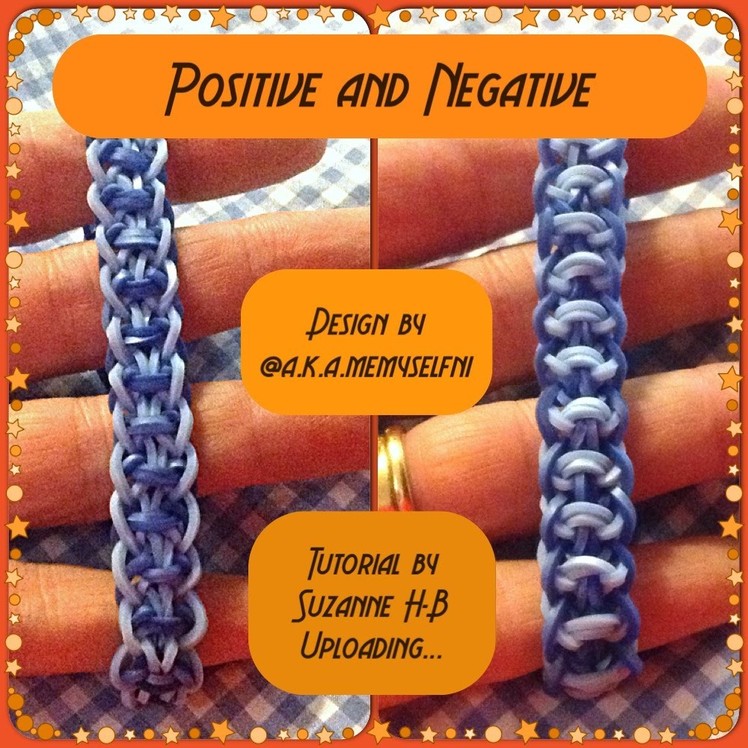 Positive and Negative Bracelet tutorial (hook only) rainbow loom bands