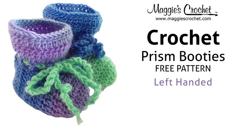 Prism Baby Booties Free Crochet Pattern - Left Handed