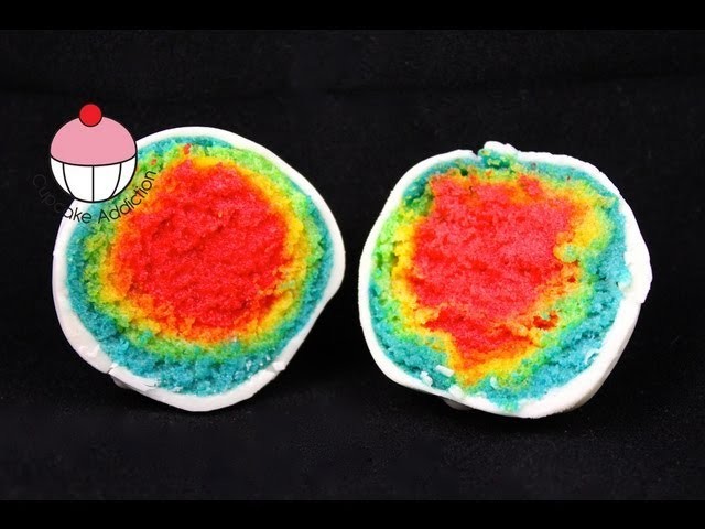 RAINBOW Cakepops!!! Make Rainbow Layer Cake Pops - A Cupcake Addiction How To Tutorial