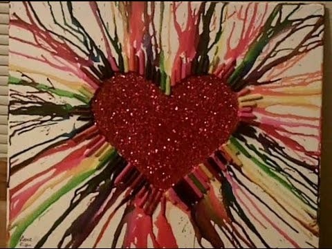 Rainbow Heart Glitter Crayon Melt