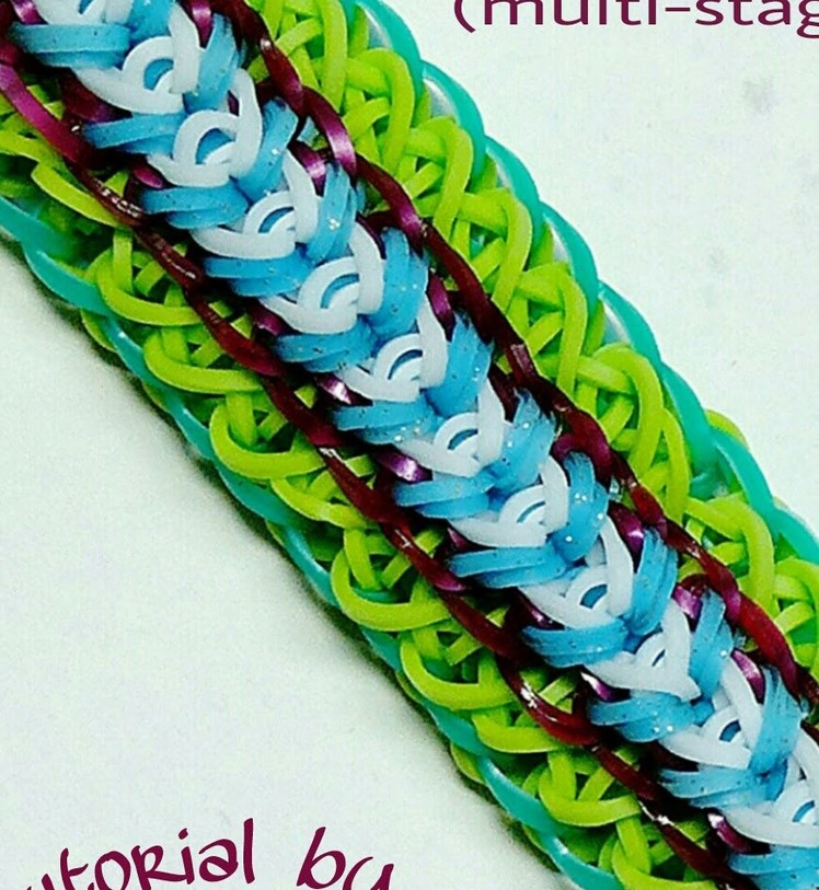 Rainbow Loom Bracelet "NOUVELLE VOIE" (Original Design) (ref #5cc)