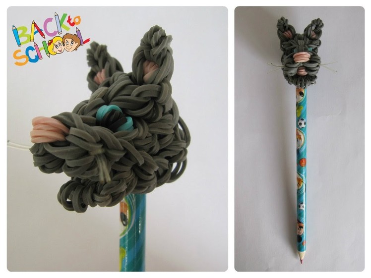 Rainbow Loom cat pencil topper Loombicious