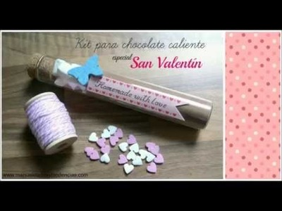 San Valentín: kit chocolate caliente. Hot cocoa Valentine's day