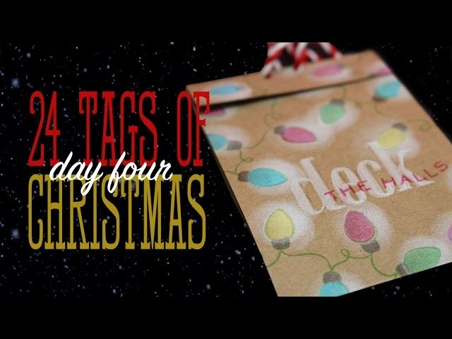 24 Tags of Christmas: Glowing lights on Kraft paper