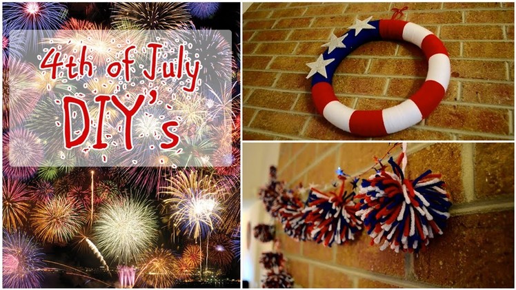 DIY Fourth of July decorations, wreath and firework streamers