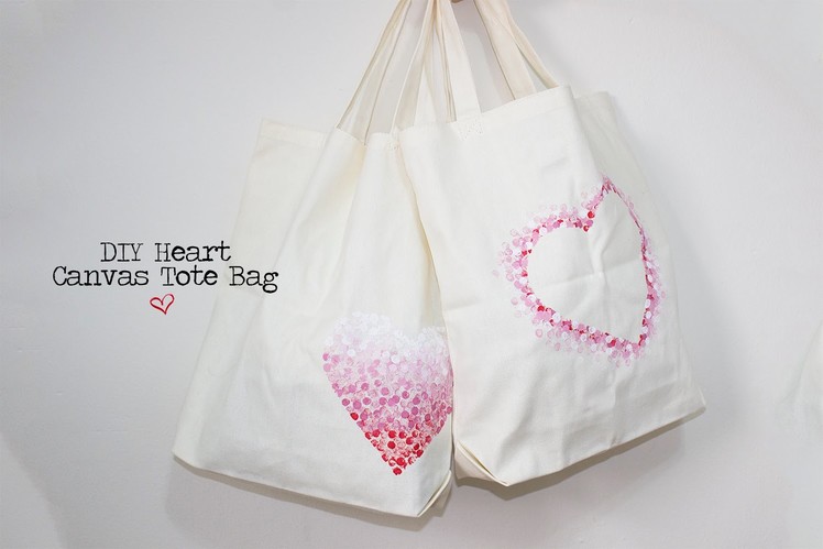DIY Heart Canvas Tote Bags