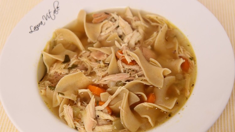 Homemade Chicken Noodle Soup Recipe - Laura Vitale - Laura in the Kitchen Episode 463