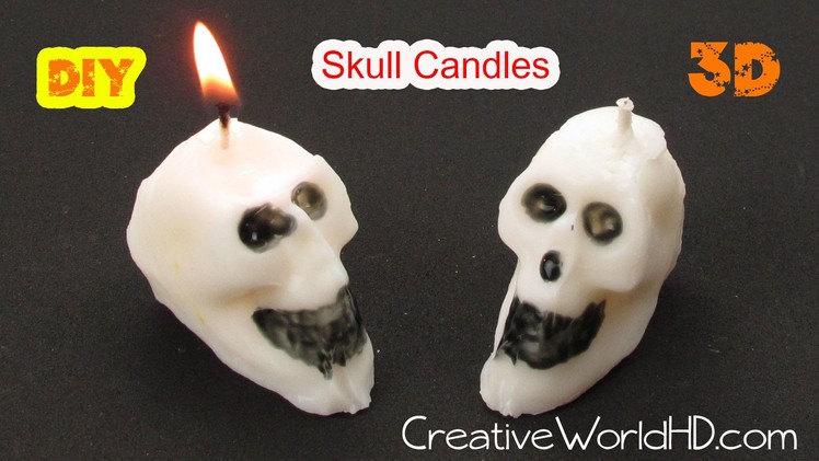 How to Make 3D Skull Candle.Halloween DIY Tutorial by Creative World