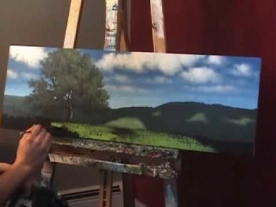 Landscape Painting "Tips and Tricks" by Tim Gagnon - Painting Grass with a Fan Brush