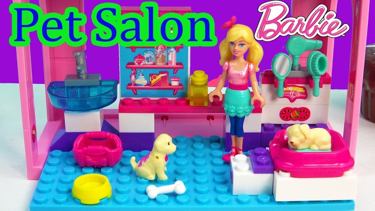 Mini Barbie Doll Puppy Dog Pet Salon Playset Mega Bloks Animal Care Set Toy Review Build 'n Style