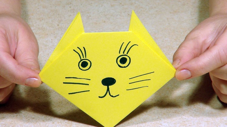 Origami for kids. Origami Cat.